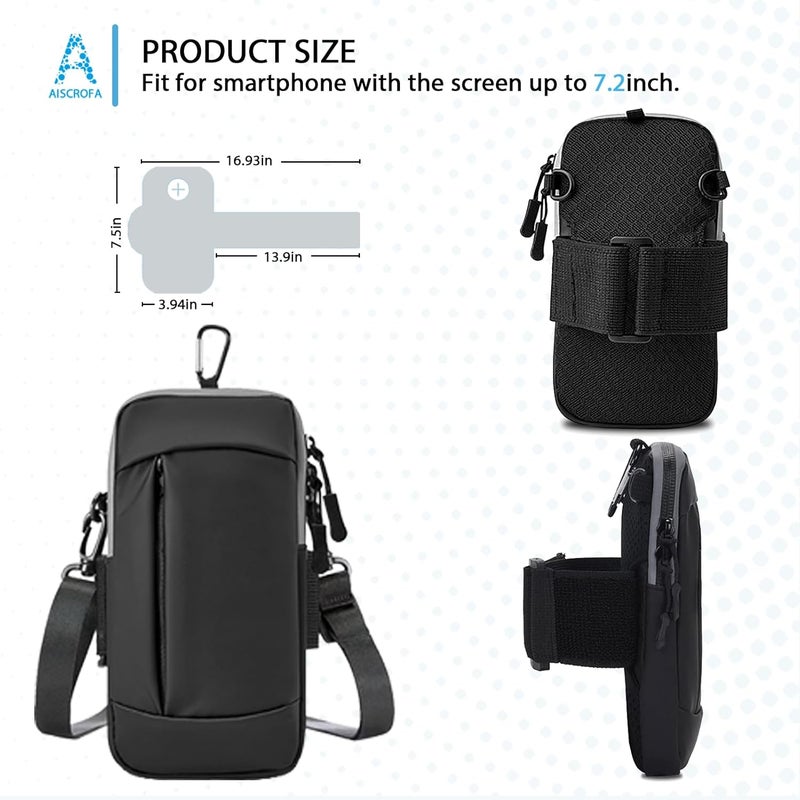 AiScrofa Phone Holder Arm Bands for Running Armband Small Crossbody Bags for Women Kids,iPhone 15 14 13 12 11 Pro Max Xs Xr X 6 7 8 Plus SE Mini Galaxy Ultra Edge S24 S23 Note - Image 2